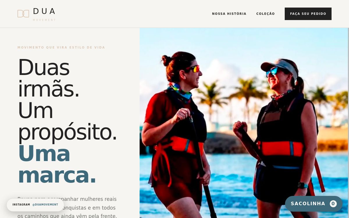 Recorte do website DUA Movement