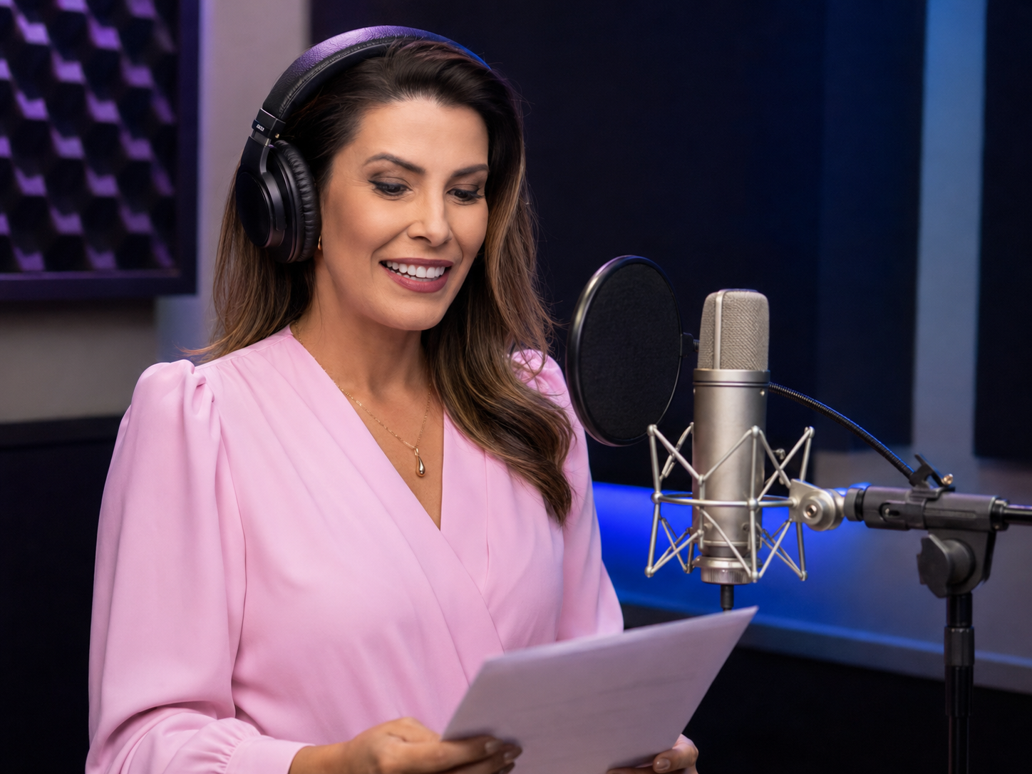 Exemplo visual do serviço Locução com a voz de Thaíse Cavalcante